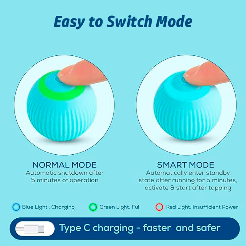 Cat Smart Chase Ball Easy Mode Switch Toy