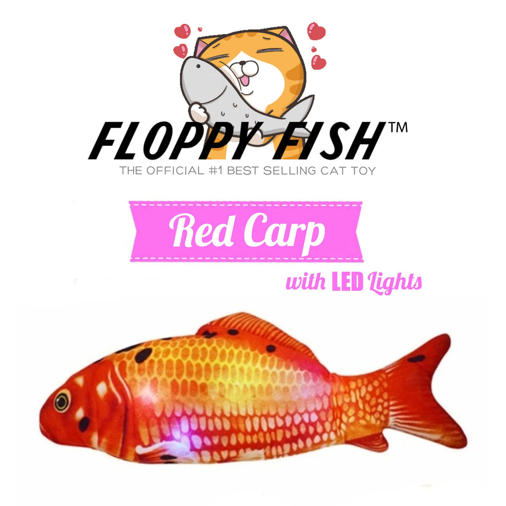 Flopping Fish Cat Toy That Moves On Its Own, Red Carp Variant