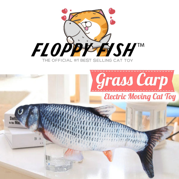 FLOPPY FISH™ Interactive Moving Fish Toy For Cats Grass Carp – The