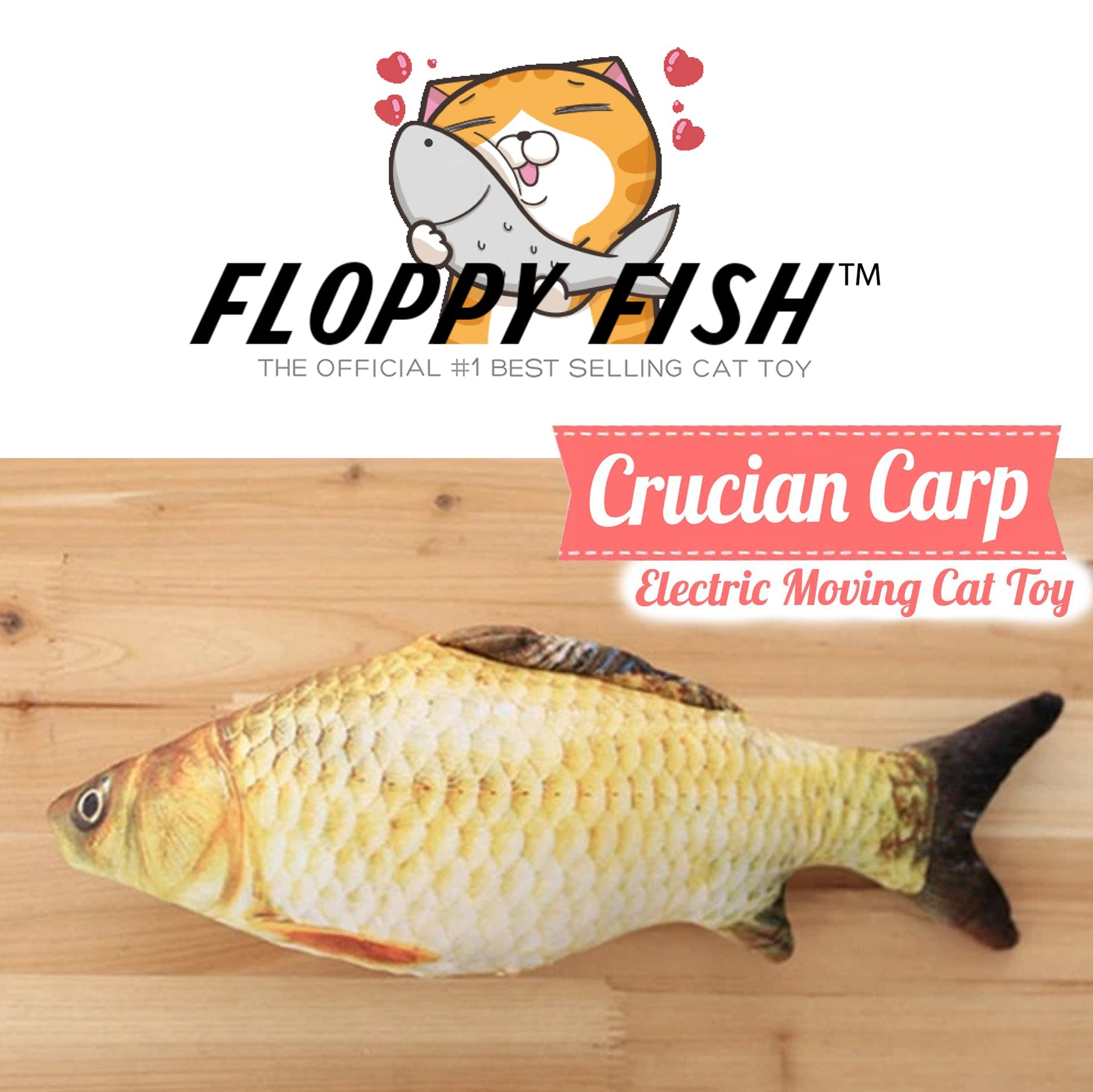 FLOPPY FISH™ Interactive Moving Fish Toy for Cats Crucian Carp - Crucian  Carp