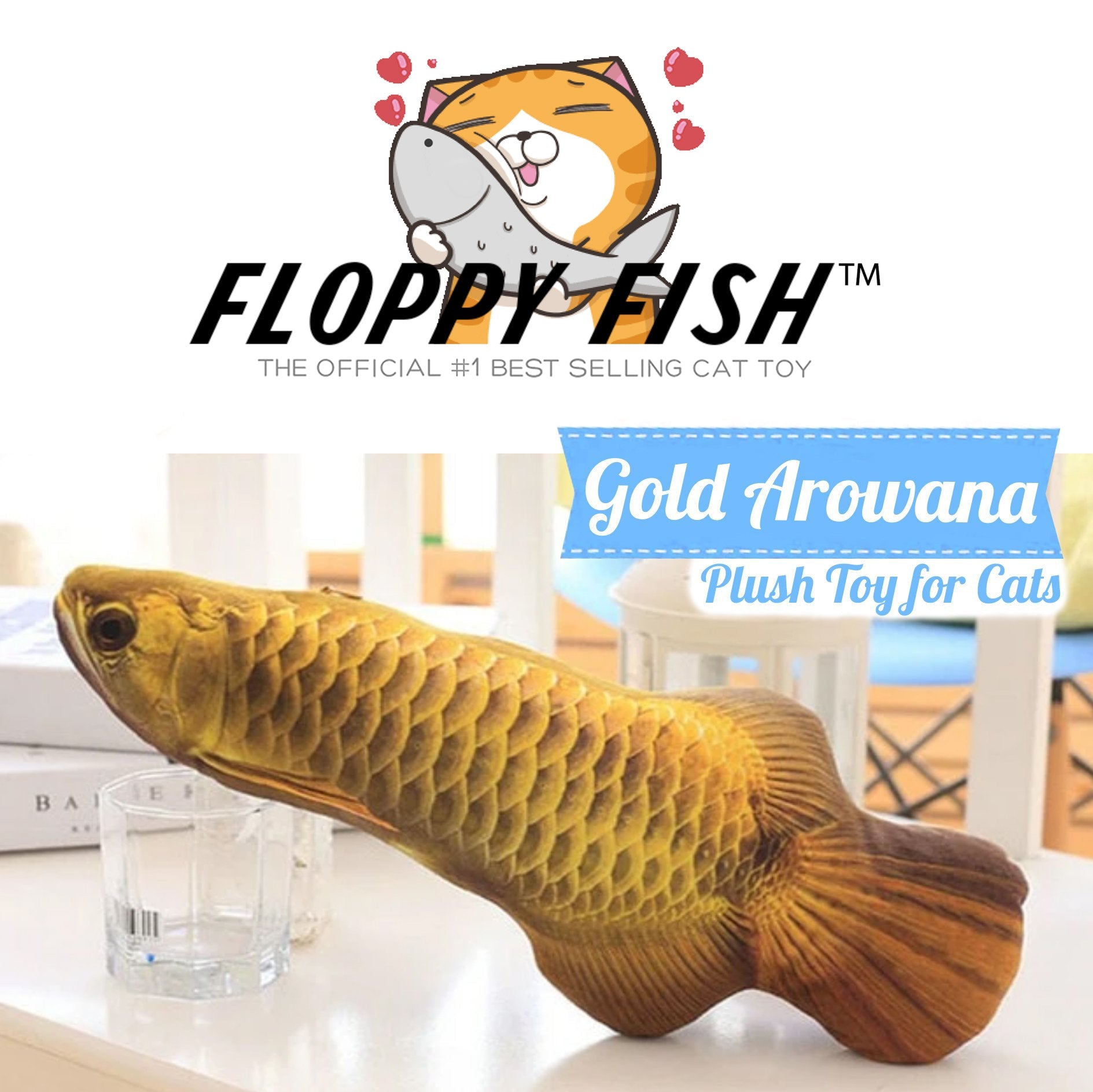 Floppy Fish™ Plush Toys for Pets - Gold Arowana