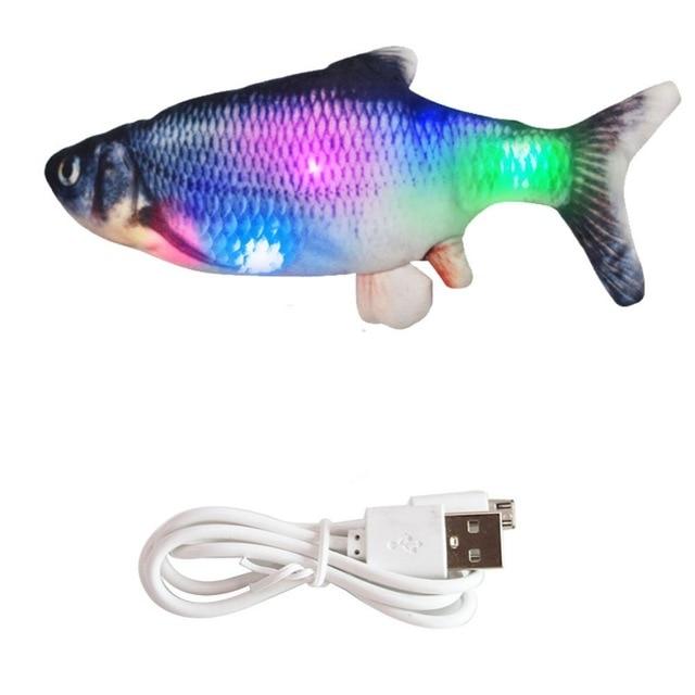 Floppy Fish Dog Toy,Floppy Fish Cat Toy,11 Realistic Interactive Perky Pet  Floppy Fish,USB Charging Floppy Fish Friend Dog Toy,Dog Fish Toy Flopping