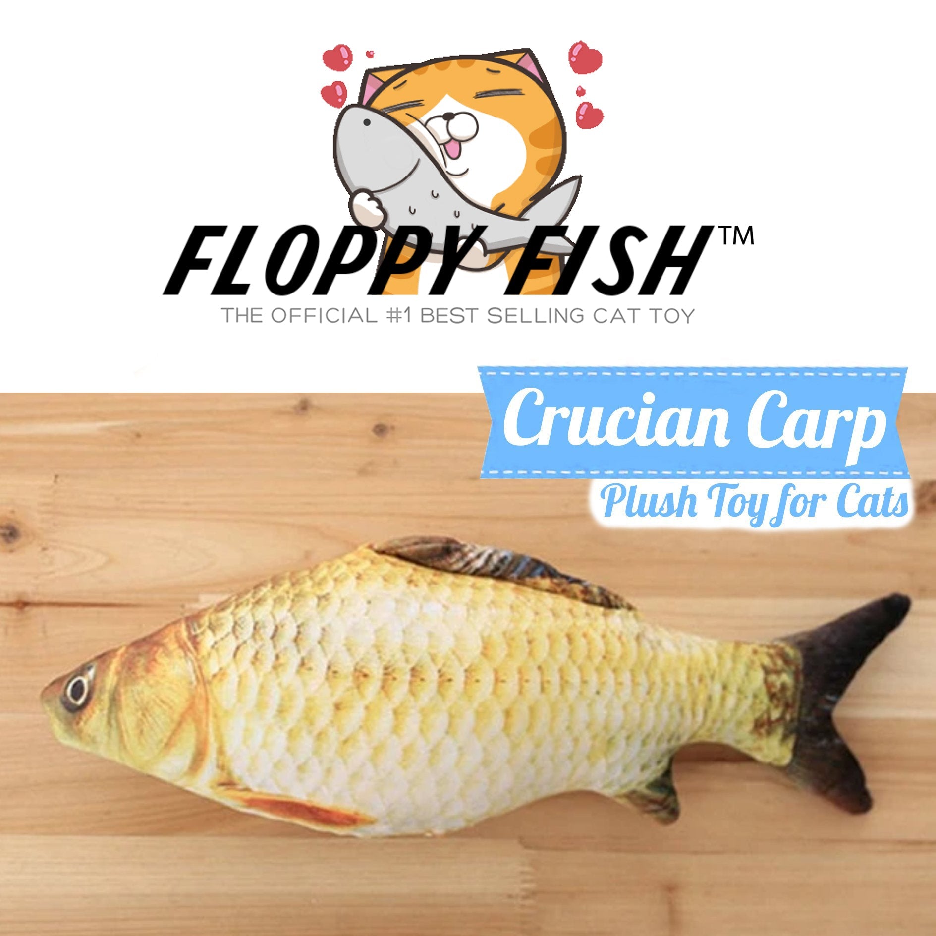 Original Floppy Fish Plush Toy For Cats, Crucian Carp Variant