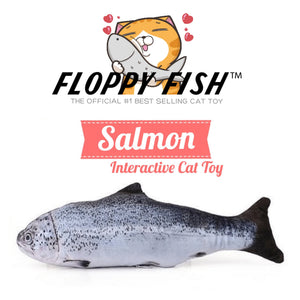 Floppy Fish Interactive Kicker Cat Toy That Flops On Its Own, Salmon Variant