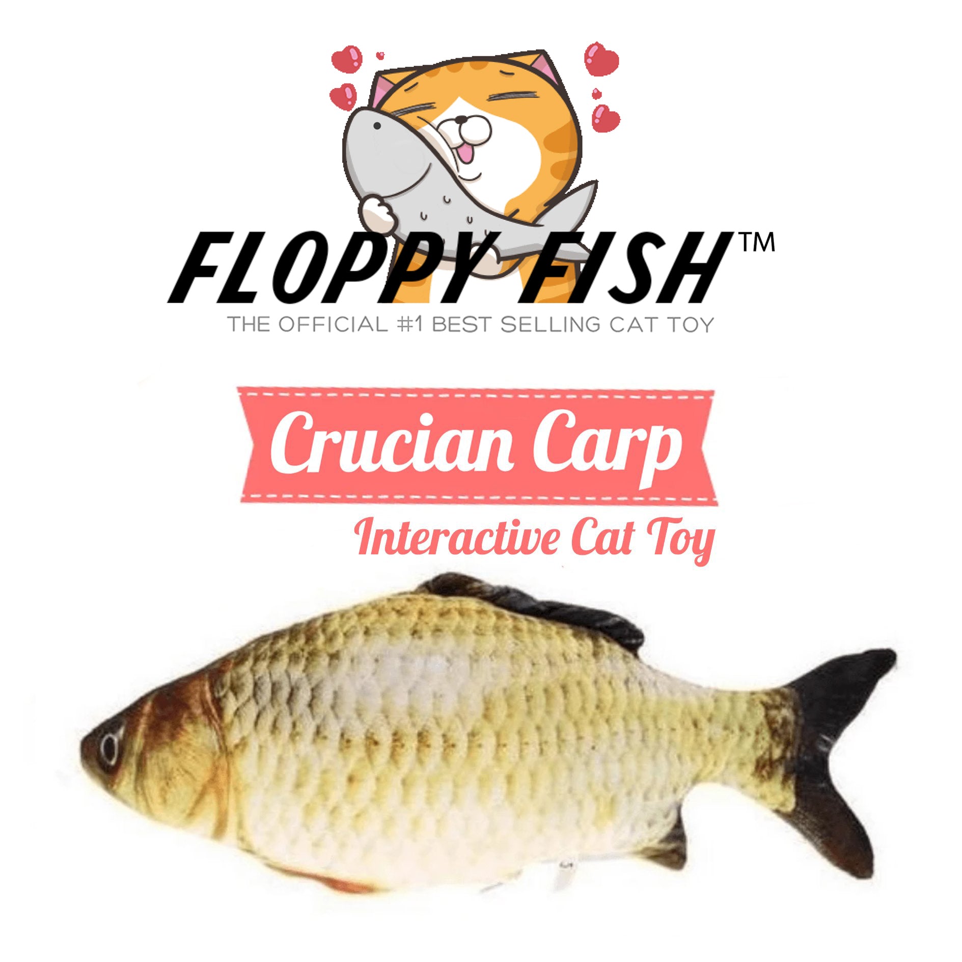 Crucian Carp Floppy Fishy Interactive Toy For Cats